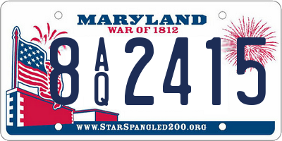 MD license plate 8AQ2415