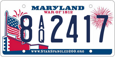 MD license plate 8AQ2417