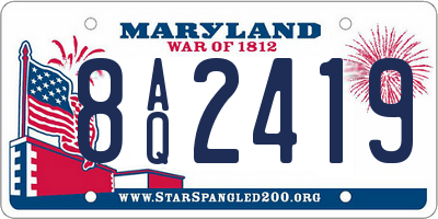 MD license plate 8AQ2419