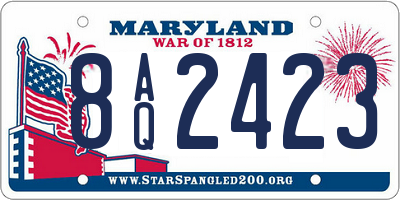 MD license plate 8AQ2423