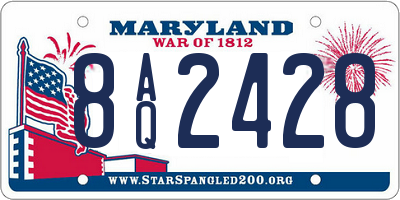 MD license plate 8AQ2428