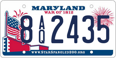 MD license plate 8AQ2435
