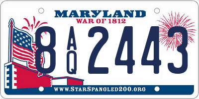 MD license plate 8AQ2443