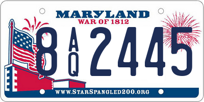 MD license plate 8AQ2445
