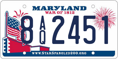 MD license plate 8AQ2451