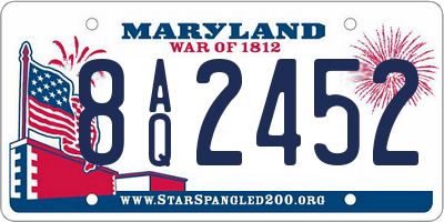 MD license plate 8AQ2452