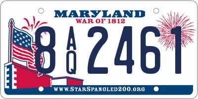 MD license plate 8AQ2461