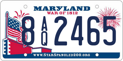 MD license plate 8AQ2465