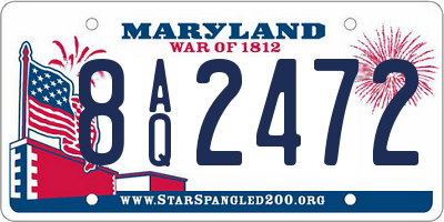MD license plate 8AQ2472
