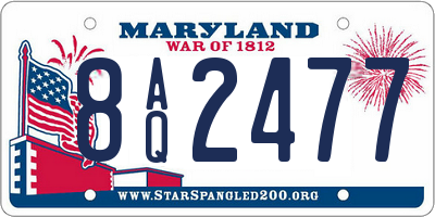 MD license plate 8AQ2477