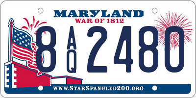 MD license plate 8AQ2480