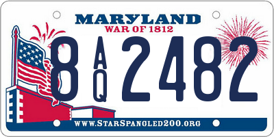 MD license plate 8AQ2482