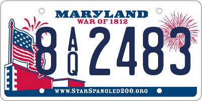 MD license plate 8AQ2483
