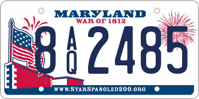 MD license plate 8AQ2485