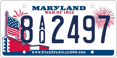MD license plate 8AQ2497