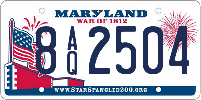 MD license plate 8AQ2504