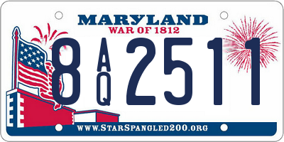 MD license plate 8AQ2511