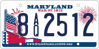 MD license plate 8AQ2512