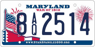 MD license plate 8AQ2514