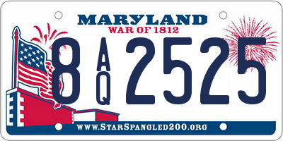 MD license plate 8AQ2525