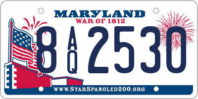 MD license plate 8AQ2530