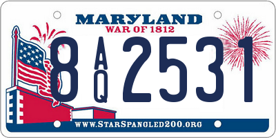MD license plate 8AQ2531