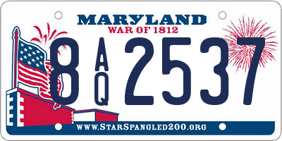 MD license plate 8AQ2537