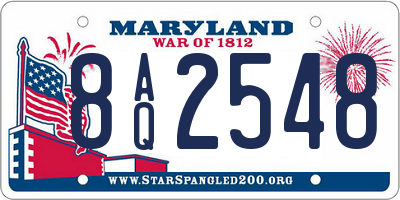 MD license plate 8AQ2548