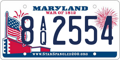 MD license plate 8AQ2554