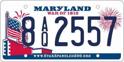 MD license plate 8AQ2557