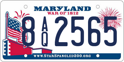 MD license plate 8AQ2565