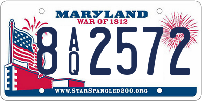 MD license plate 8AQ2572