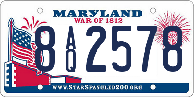 MD license plate 8AQ2578