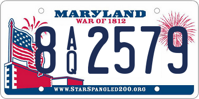 MD license plate 8AQ2579