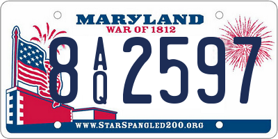 MD license plate 8AQ2597