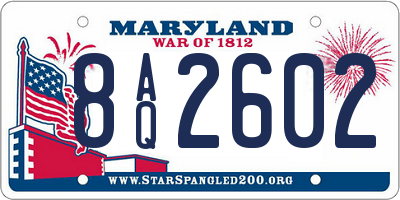 MD license plate 8AQ2602