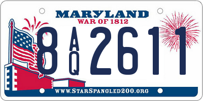 MD license plate 8AQ2611