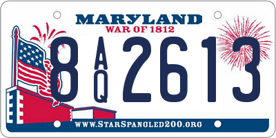 MD license plate 8AQ2613