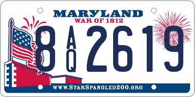 MD license plate 8AQ2619