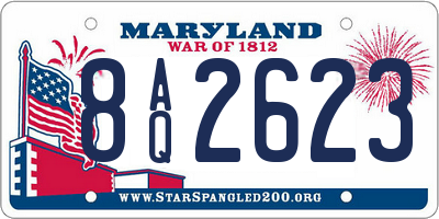 MD license plate 8AQ2623