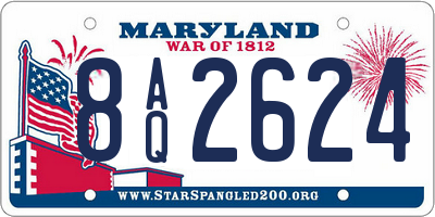 MD license plate 8AQ2624