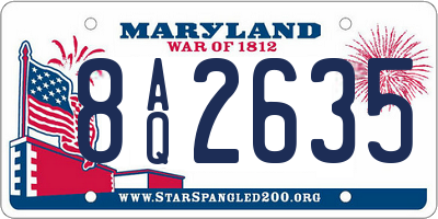 MD license plate 8AQ2635