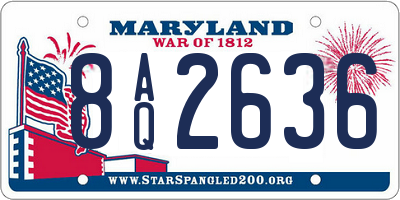 MD license plate 8AQ2636