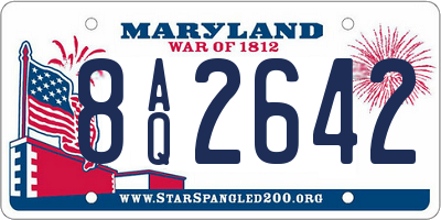 MD license plate 8AQ2642