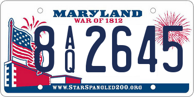 MD license plate 8AQ2645