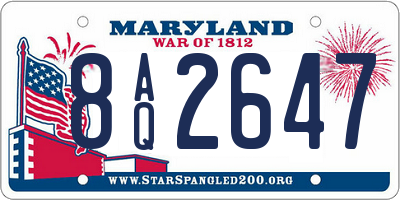 MD license plate 8AQ2647