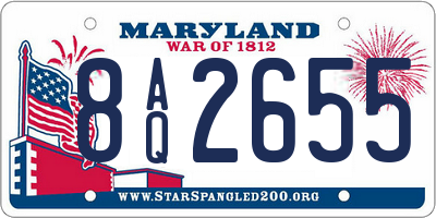 MD license plate 8AQ2655
