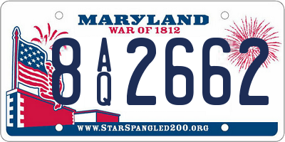 MD license plate 8AQ2662