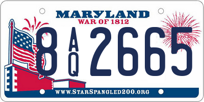 MD license plate 8AQ2665