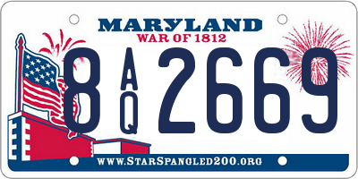 MD license plate 8AQ2669
